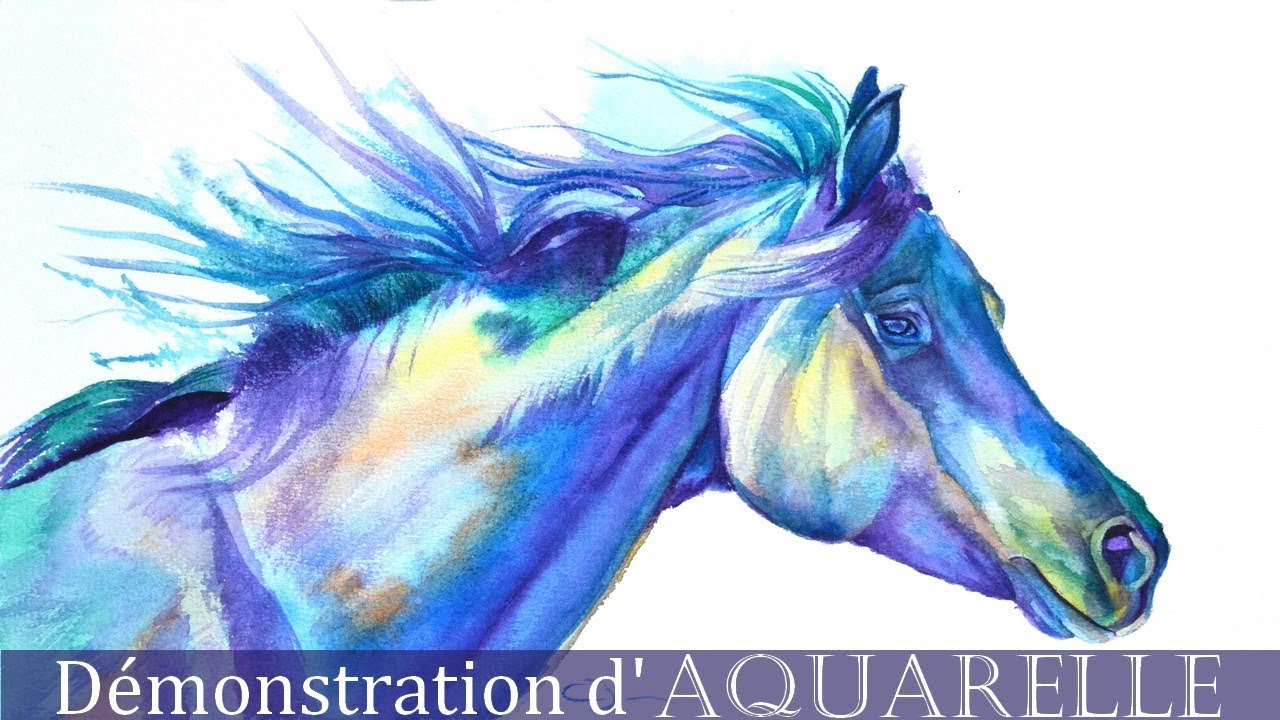 Démonstration d'aquarelle : Cheval [Grain Torchon]