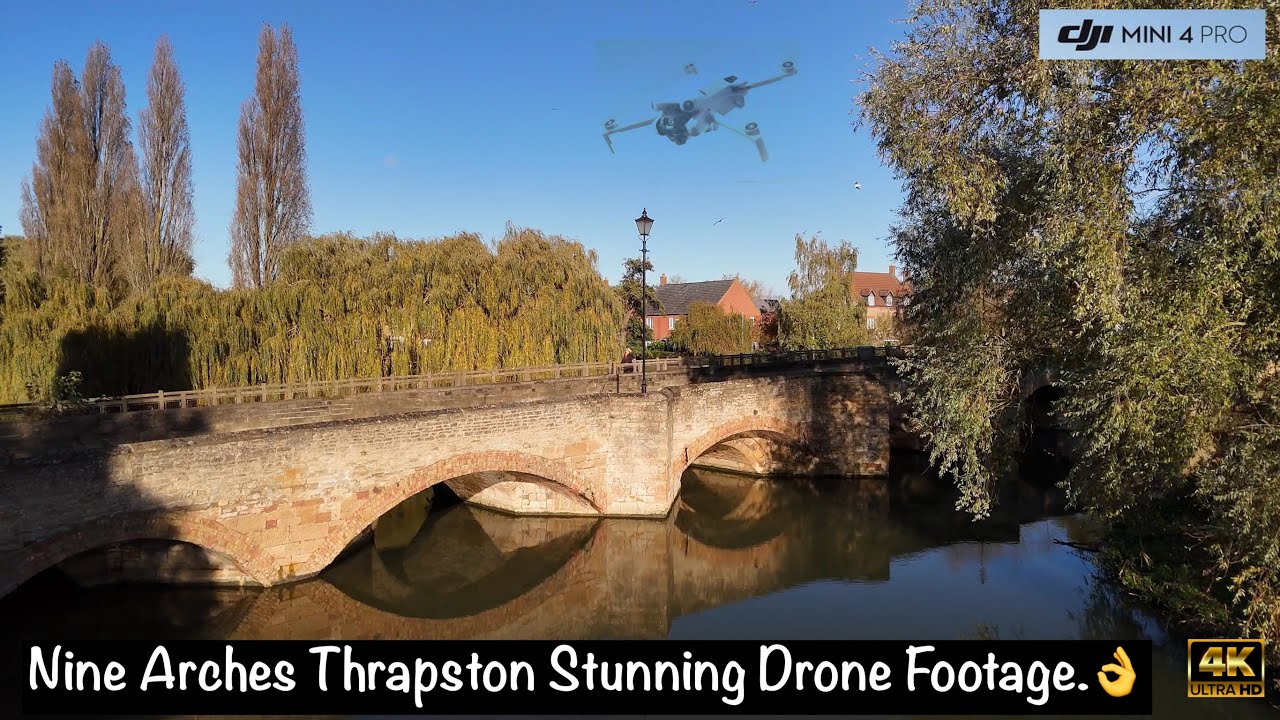 Nine Arches Bridge Thrapston | Breathtaking 4K Drone Footage | DJI Mini 4 Pro Countryside Flight