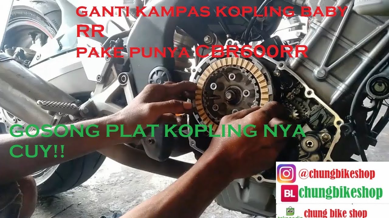 tutorial cara ganti kampas dan per kopling honda cbr 250rr clutchp pad replcement