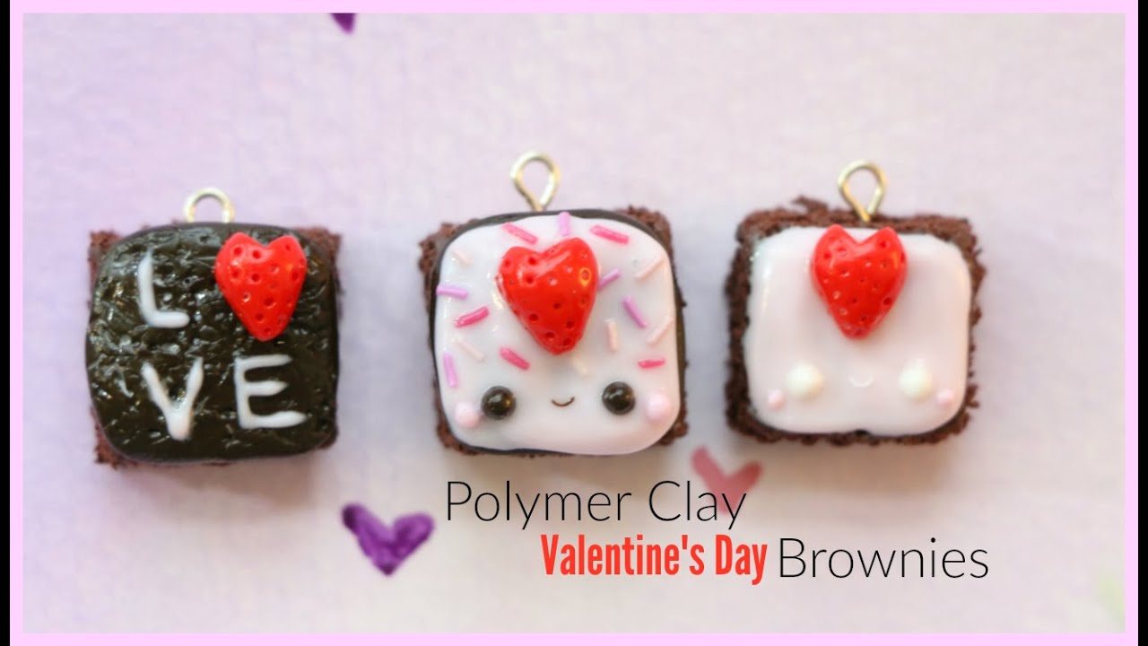 Polymer Clay Tutorial For Beginners - Valentine's Day Brownies