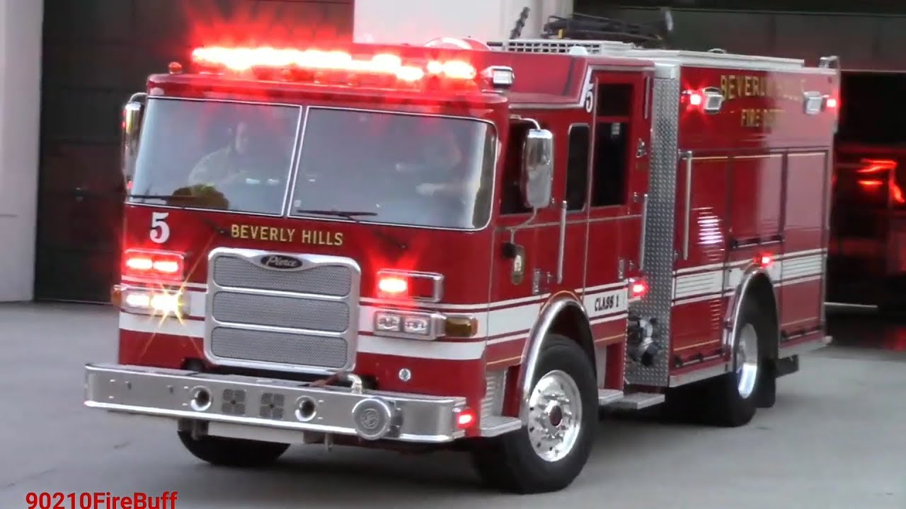 Beverly Hills Fire Dept. Battalion 1, Engine 1, Engine 5, Rescue 1, & Truck 4 Responding