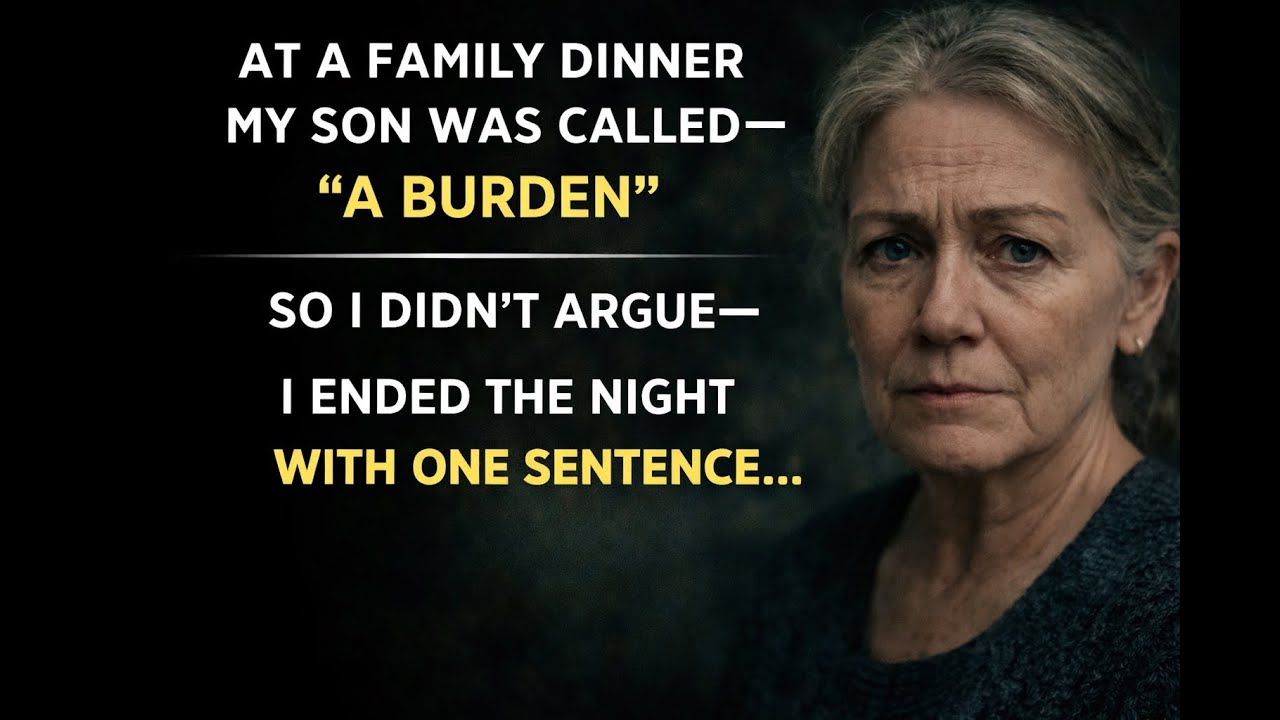 At a family dinner, my son was called “a burden”—I didn’t argue, but I ended the night with one move