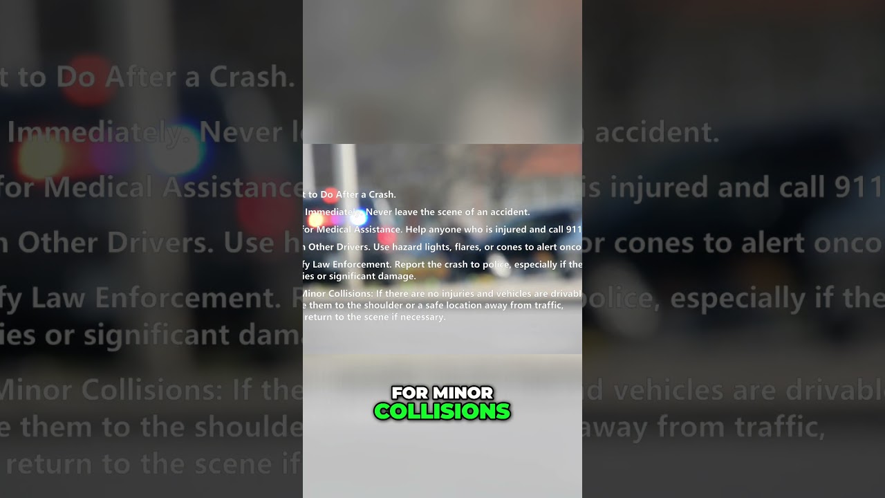 Crash ! Do THIS Immediately! Life Saving Steps 