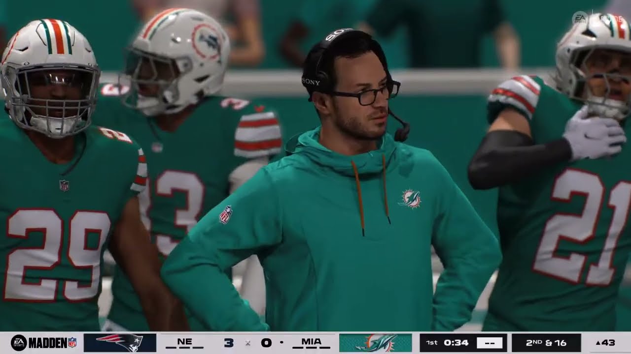 Madden NFL 26 patriots vs dolphins (CPU vs CPU)