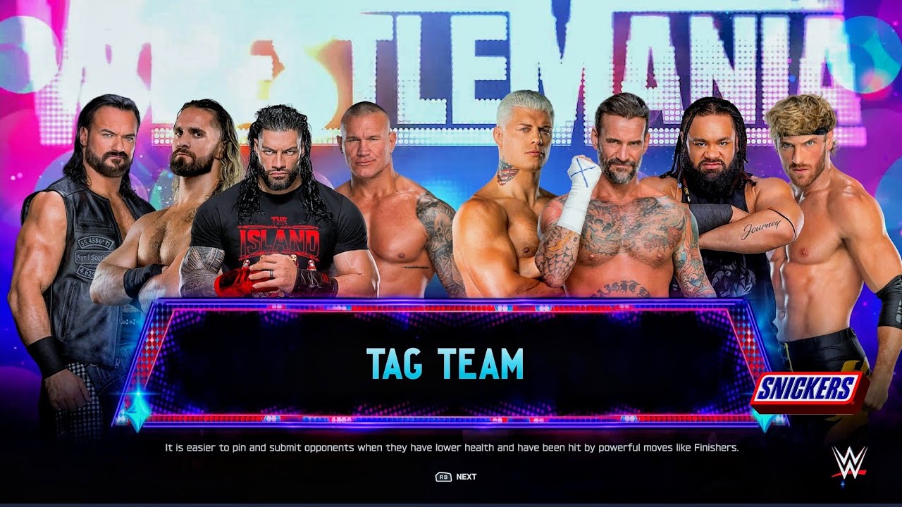 TEAM ENEMIES VS TEAM ENEMIES (Reigns, Rollins, Drew & Orton Vs Punk, Cody, Jacob & Logan) | WWE 2k25