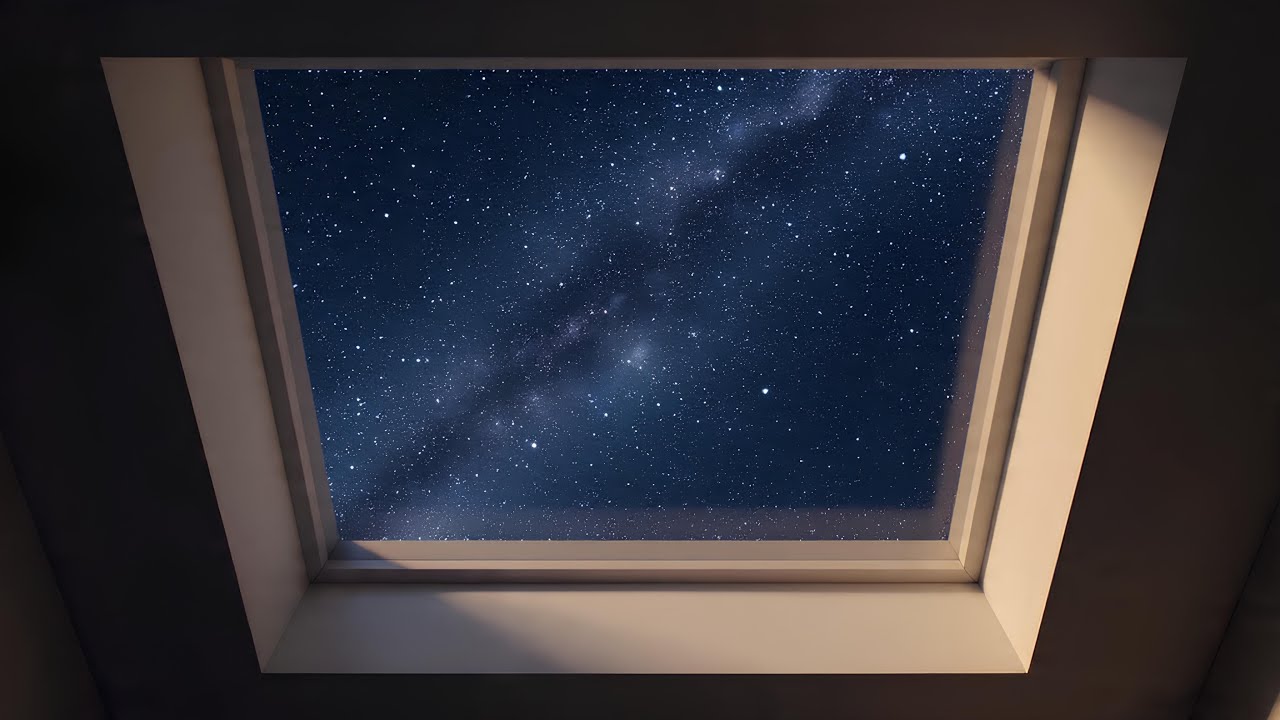 Night Window Series | Falling Asleep Under the Stars, Deep Sleep Sounds & Brown Noise (2 Hour)