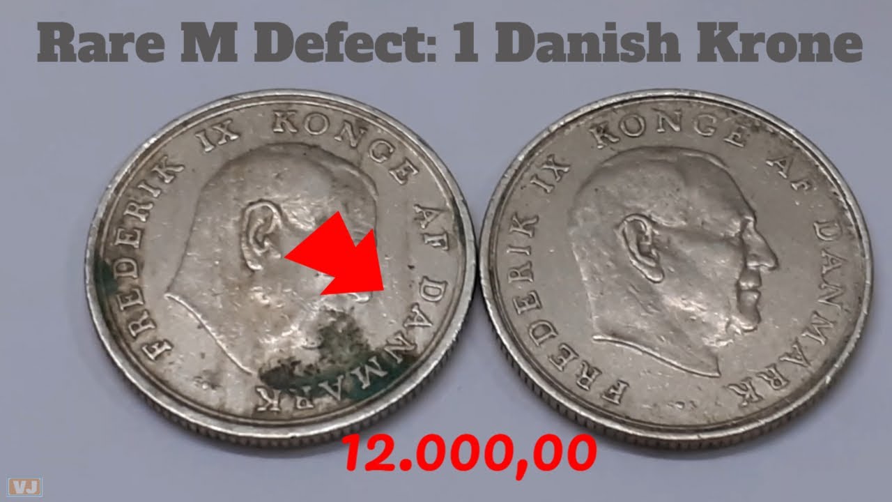 1 Danish Krone: Rare M Defect. Probably Worth 10.000,00 &euro;