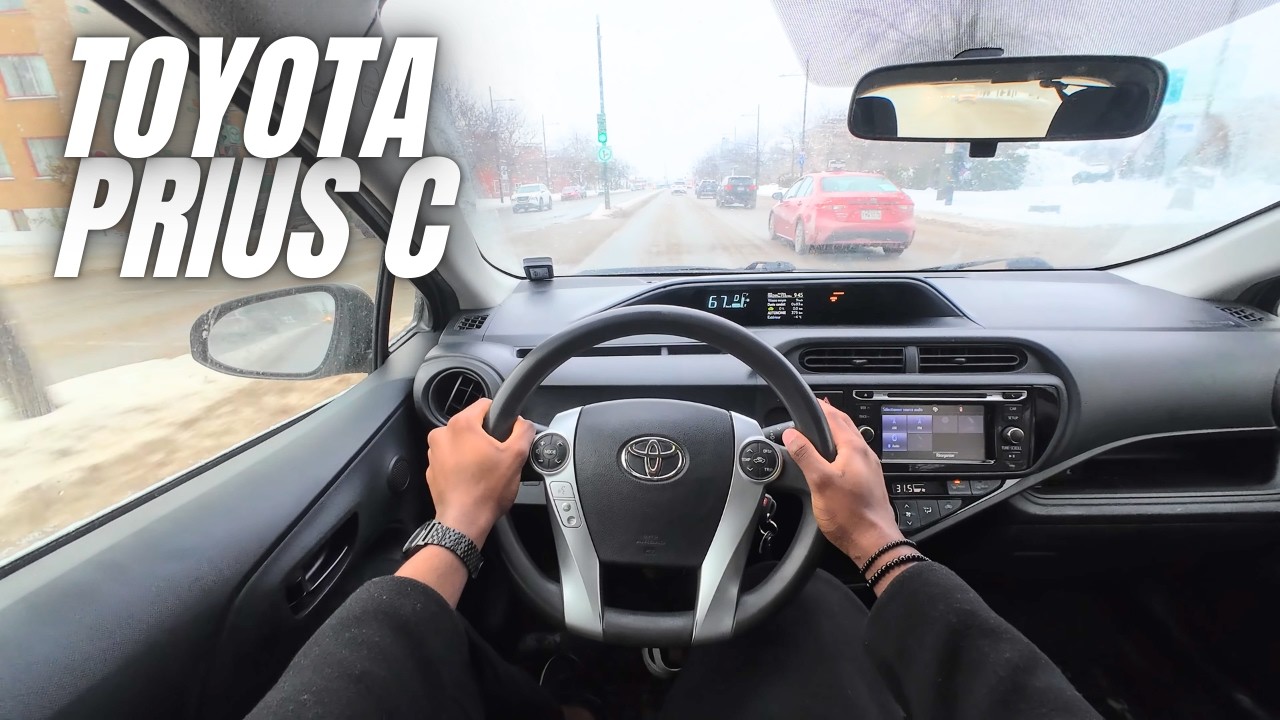 Relaxing Snowy Morning Traffic | 2019 Toyota Prius C Hybrid | Real time [POV]