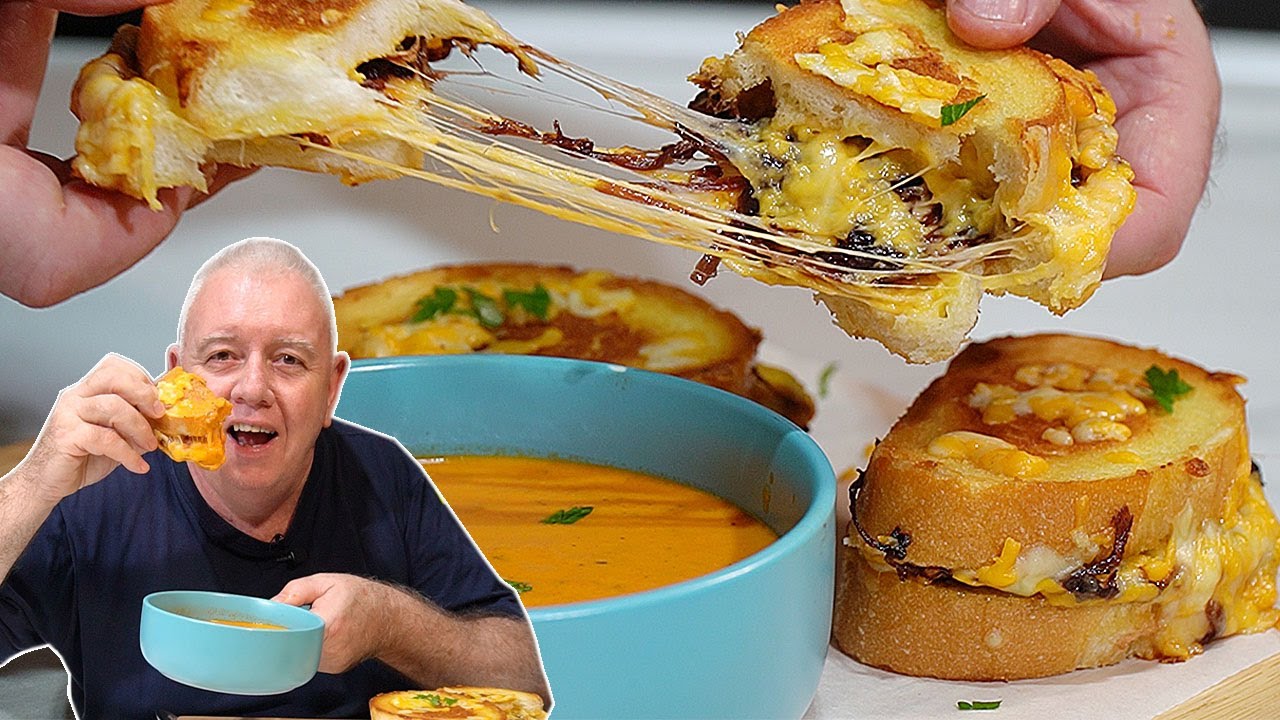TOMATO Soup - ULTIMATE crispy GRILLED Cheese - PERFECT Combo