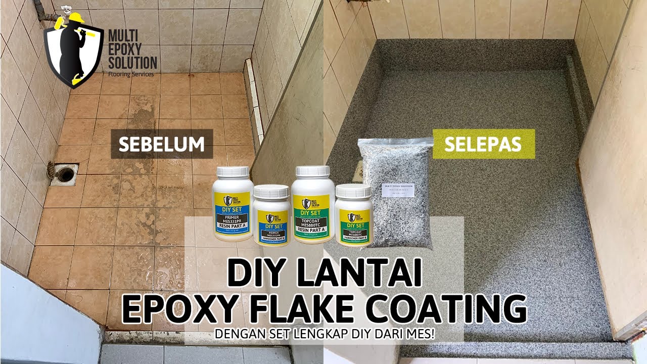 DIY - BUAT SENDIRI LANTAI EPOXY FLAKE COATING DENGAN 1 SET DIY LENGKAP DARI MES
