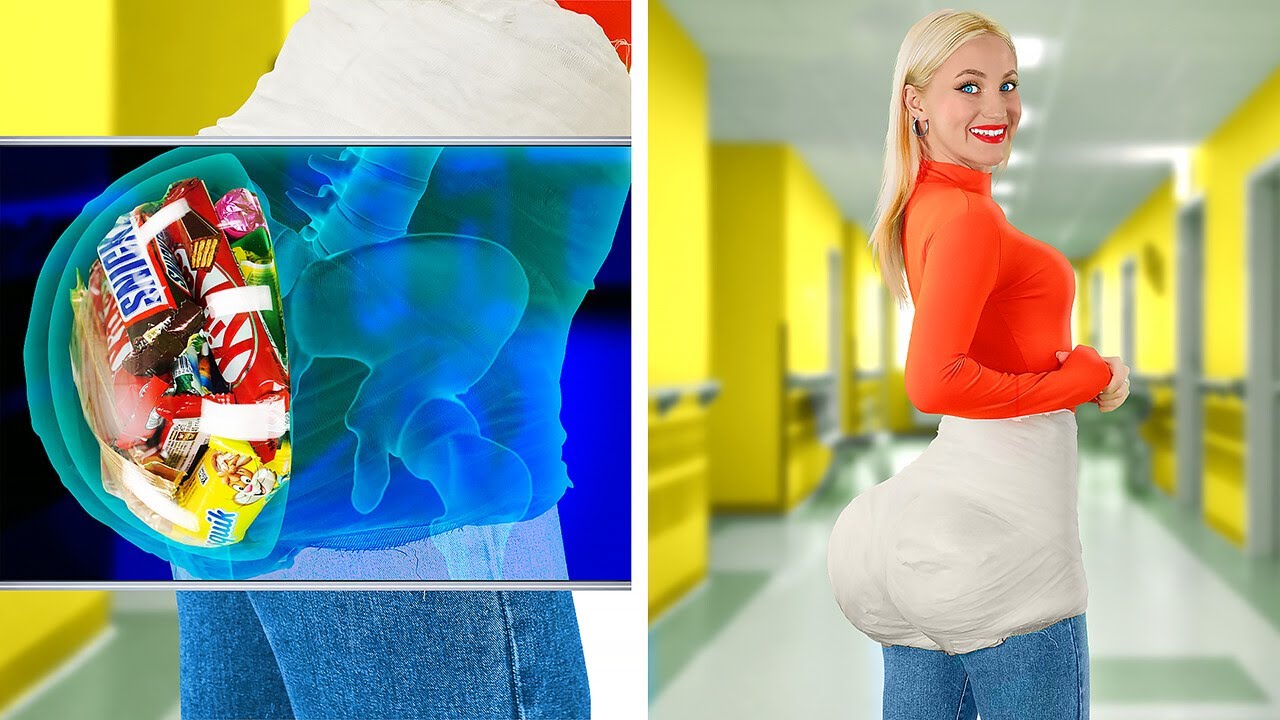 COME INTRUFOLARE IL CIBO IN OSPEDALE || Idee per Intrufolare gli Snack e i Dolcetti su 123 GO!