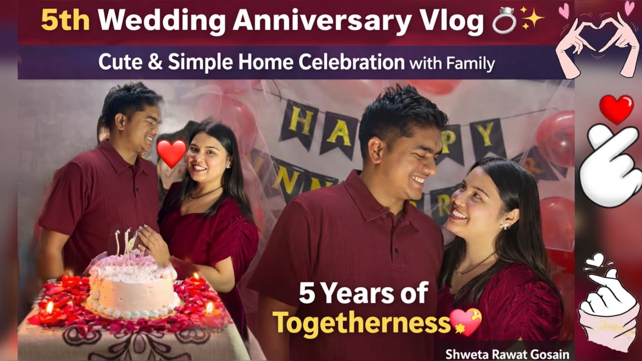 5th Wedding Anniversary Vlog 💍✨ | दिल्ली धाम खाटू श्याम दर्शन 🙏🛕 |Cute & Simple Home Celebration 🎂🏡💕