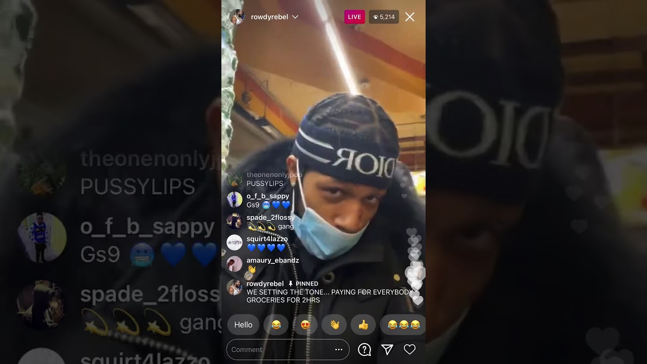 Rowdy Rebel and GS9 member in the hood pay for everyone grocery for 2hrs😲🔥