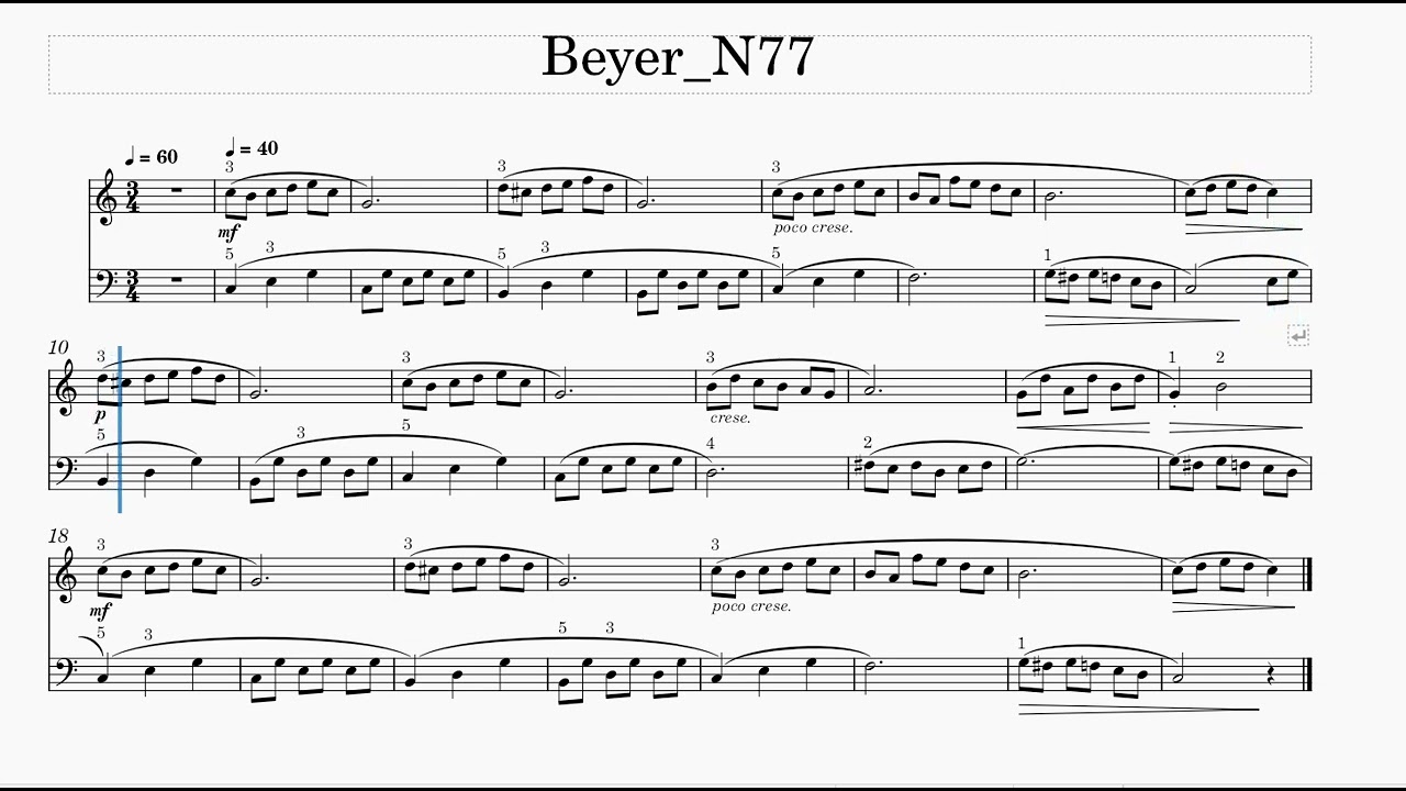 【バイエル 「第77番」N77_T40】Beyer N77 T40