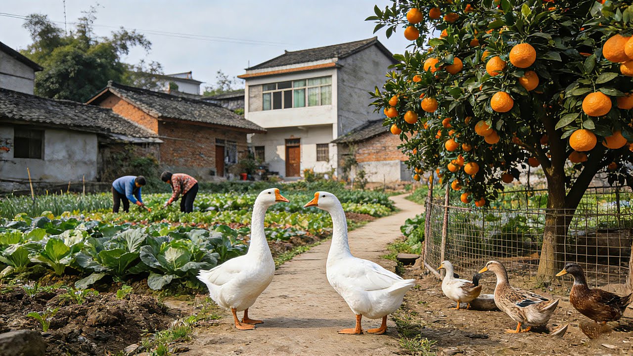 You’ve Never Seen This Real Chinese Countryside! Chengdu’s Dawn Farmers & Juicy Tangerine Groves 4K