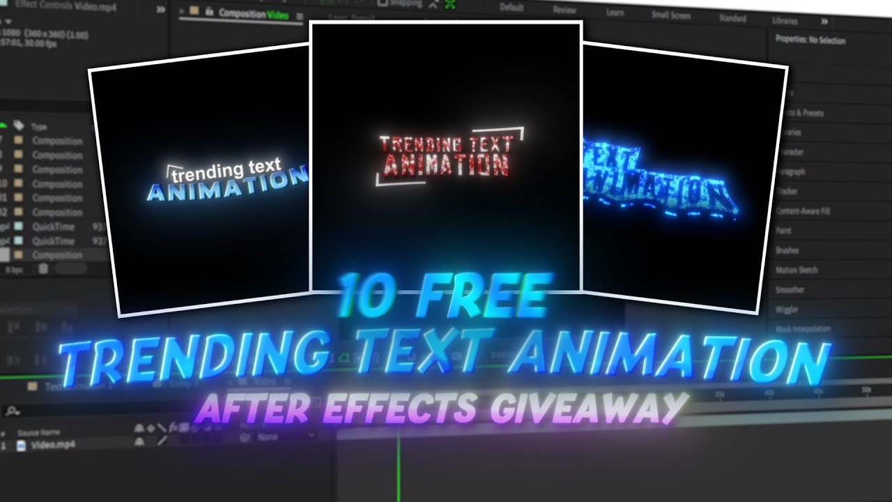 10 Free Text Animations Pack For After Effects - Text Presets For After Effects Edits