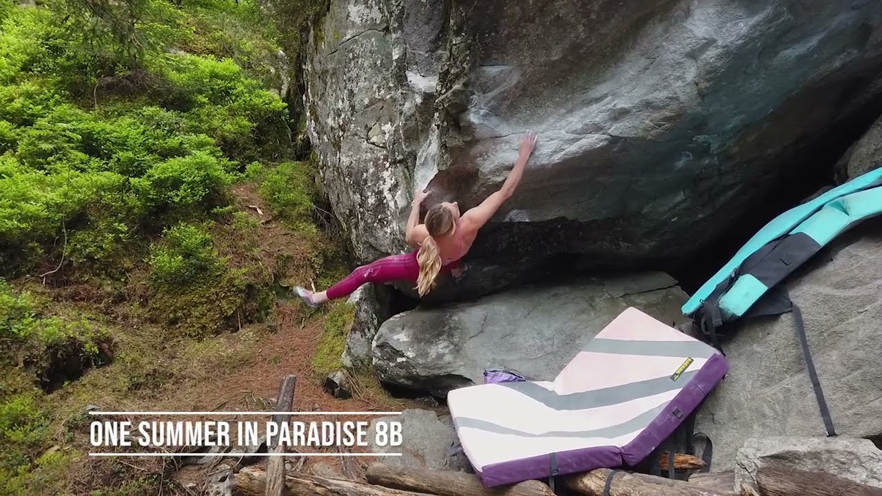 Alex Puccio and Michaela Kiersch climb out Magic Wood