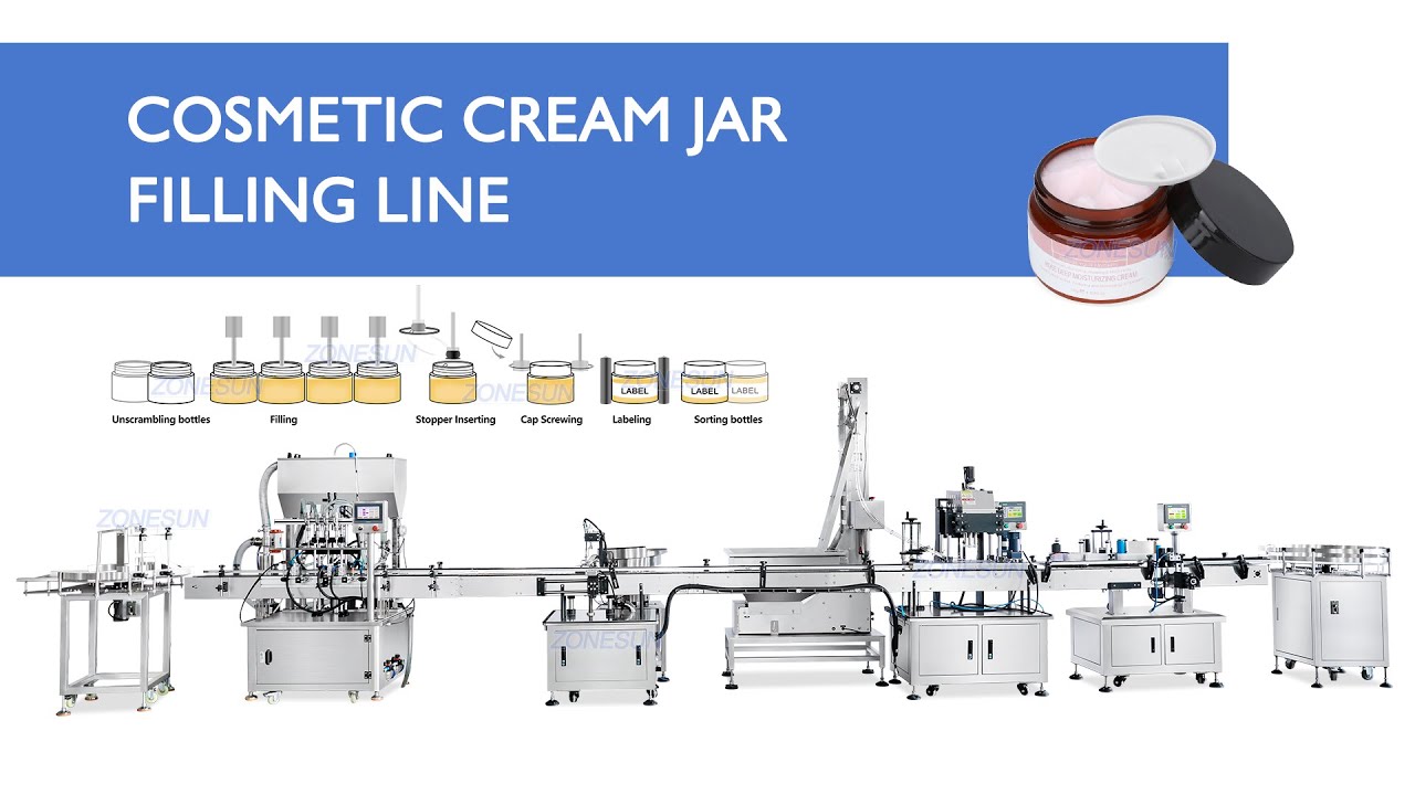 How to Use ZS-FAL180V2 Full Automatic Cosmetic Cream Jar Filling Capping Labelling Line