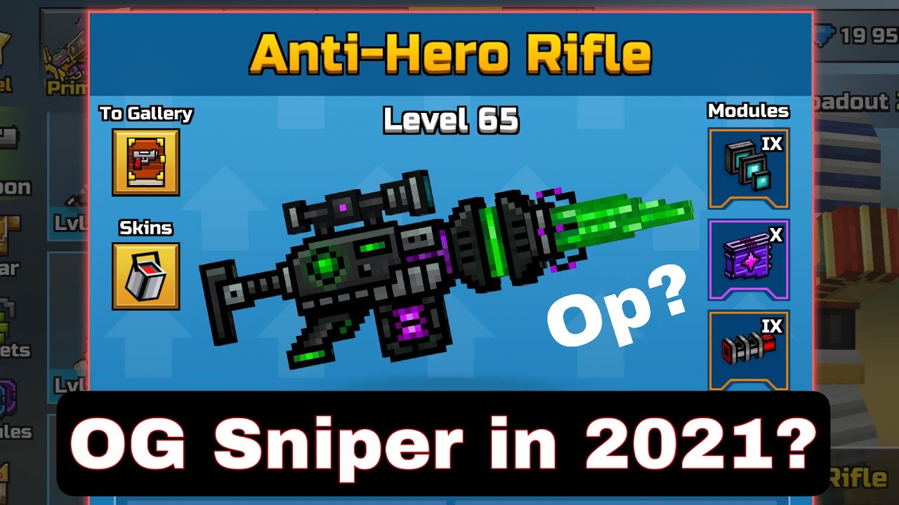 Secretly OP OG Sniper? Anti-Hero Rifle in 2021! Damage Test and Gameplay  | Pixel Gun 3D