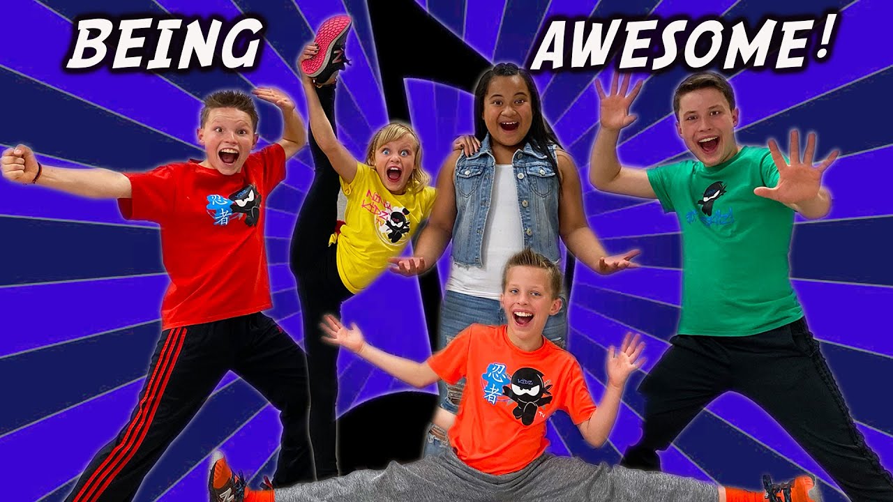 Being Awesome! Ninja Kidz Music Video (Lyrics)