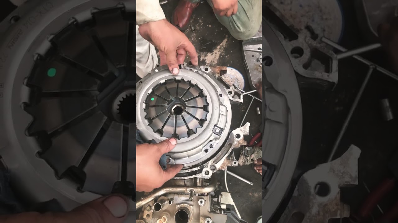 Clutch plate and pressure plate installation process Toyota Corolla