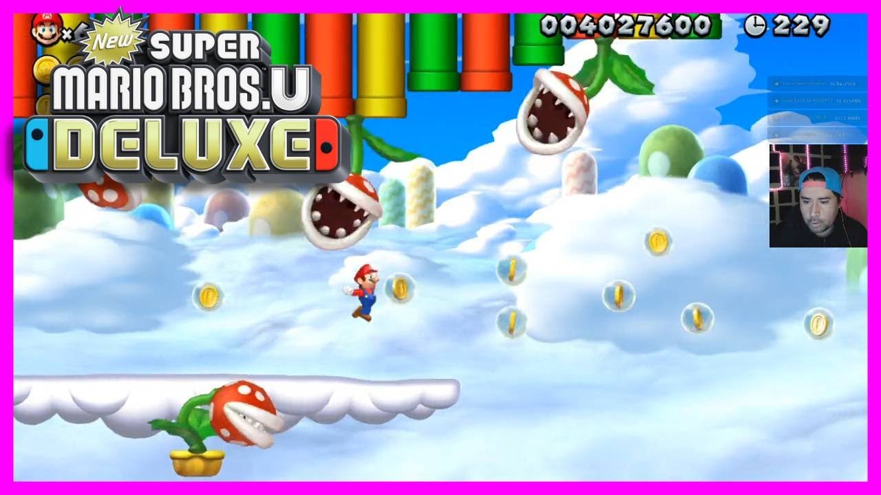 🔥 New Super Mario Bros. U Deluxe NIVEL : UN PASEO EN NUBE las 3 monedas con MARIO