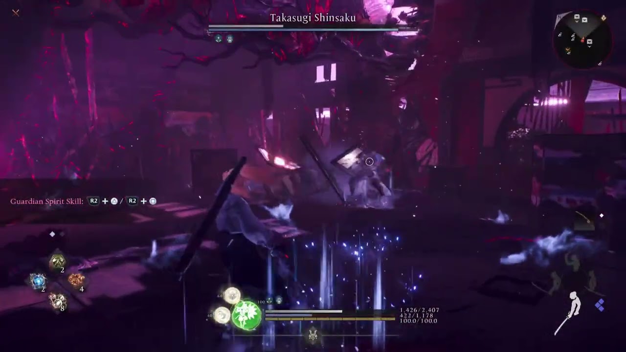 Nioh 3 - Takasugi Shinsaku Boss Fight | No Elixirs | heals from deflect/evade