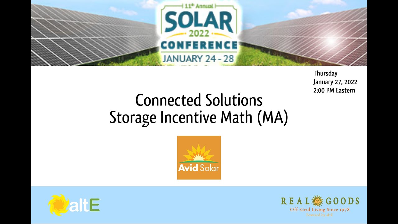 Connected Solutions: Storage Incentive Math (MA) - Thursday 1/27/22