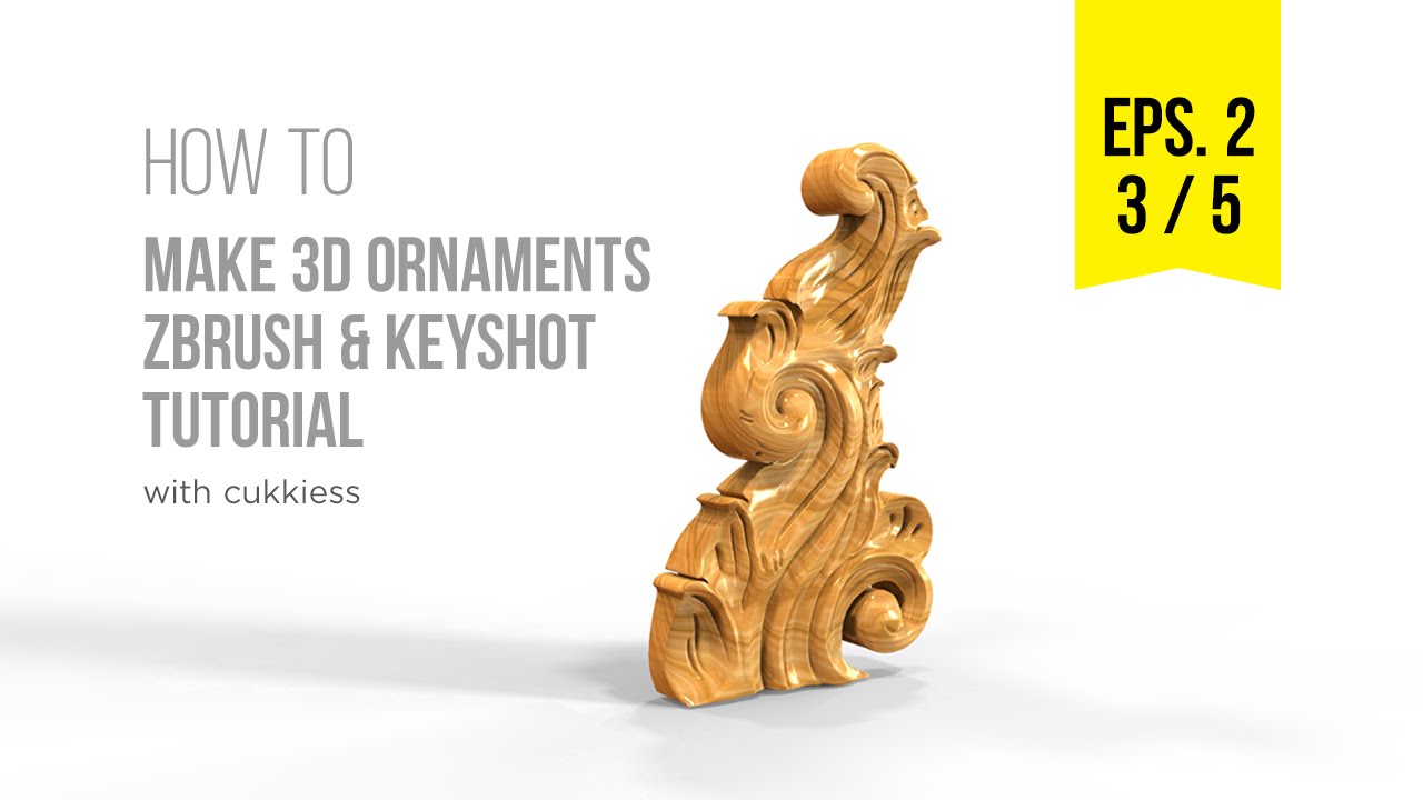 Mengukir  3D Ornamen Indonesia - (episode 2) - Tutorial ZBrush, Adobe Illustrator, Keyshot #3