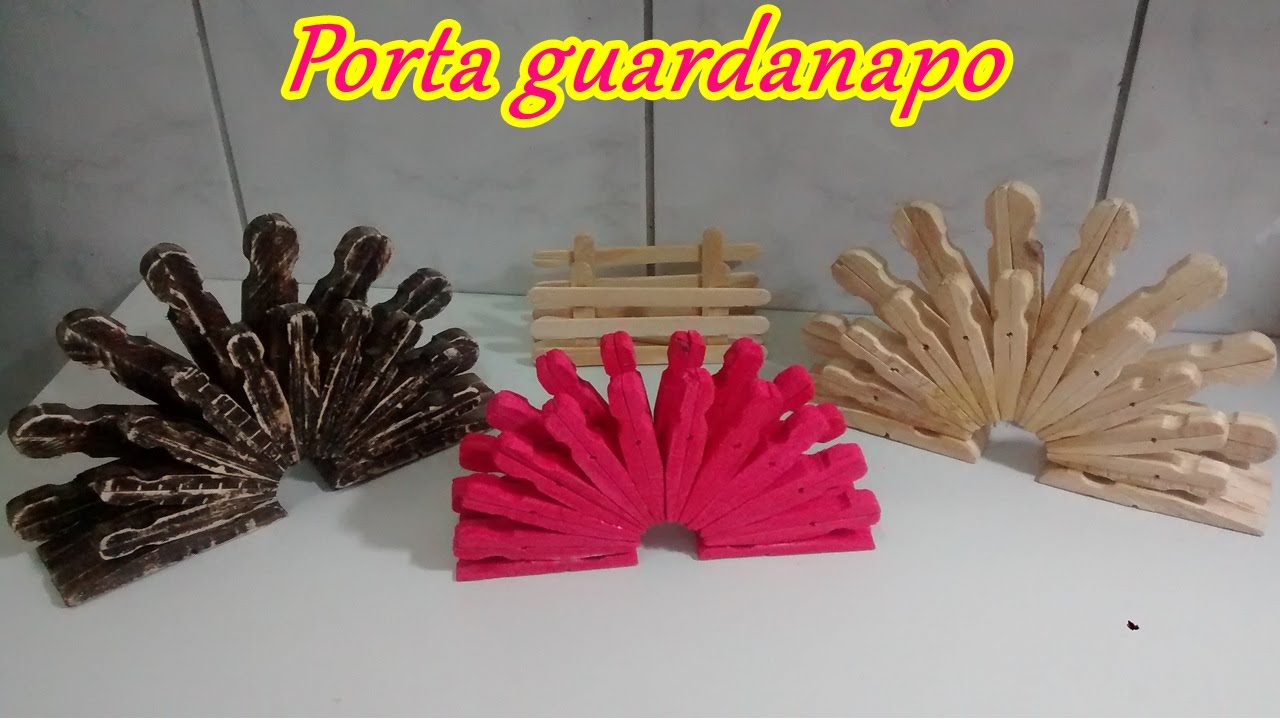 Faça você mesmo - Porta guardanapos feito com prendedores de roupa e palitos de picolé