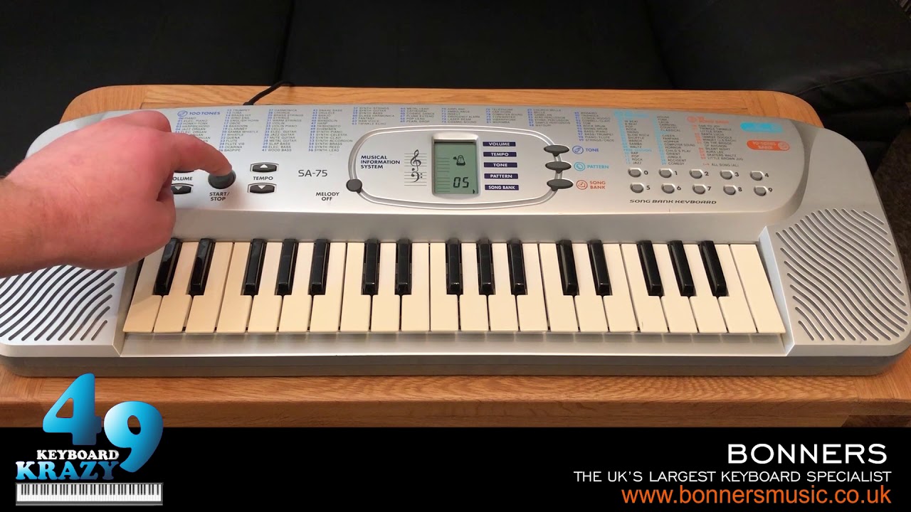 Casio SA-75 Keyboard - 10 Demonstration Songs