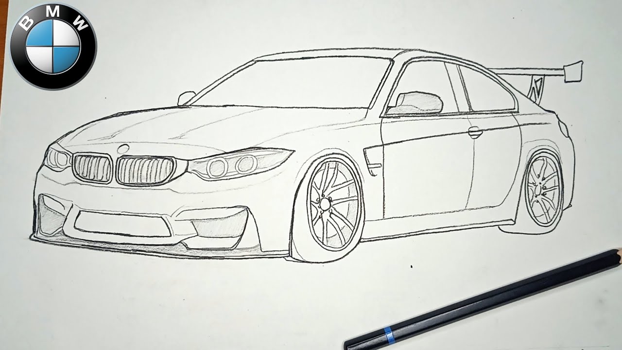 Учебник по рисованию автомобилей BMW | M4 🔥 Простые и идеальные эскизы!