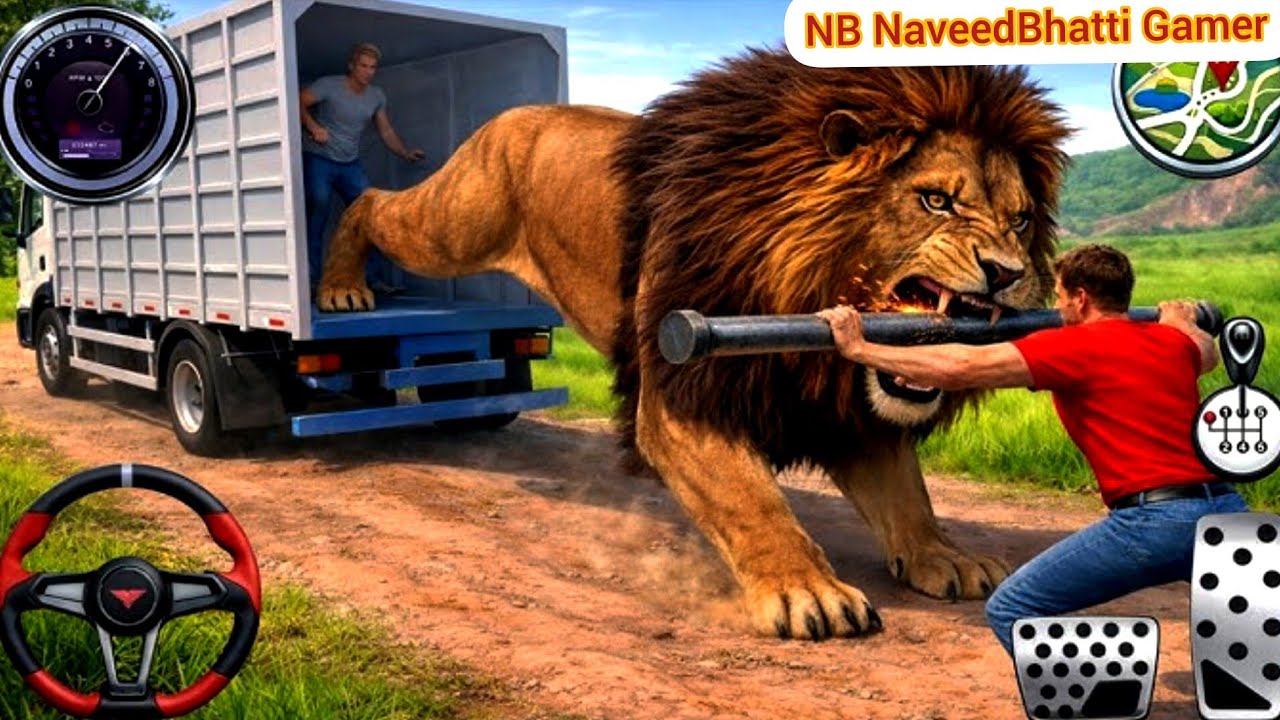 Animal Cargo Truck Transport Game Android Gameplay|Lion Transport Other Jungle |NBNaveedBhattiGamer 