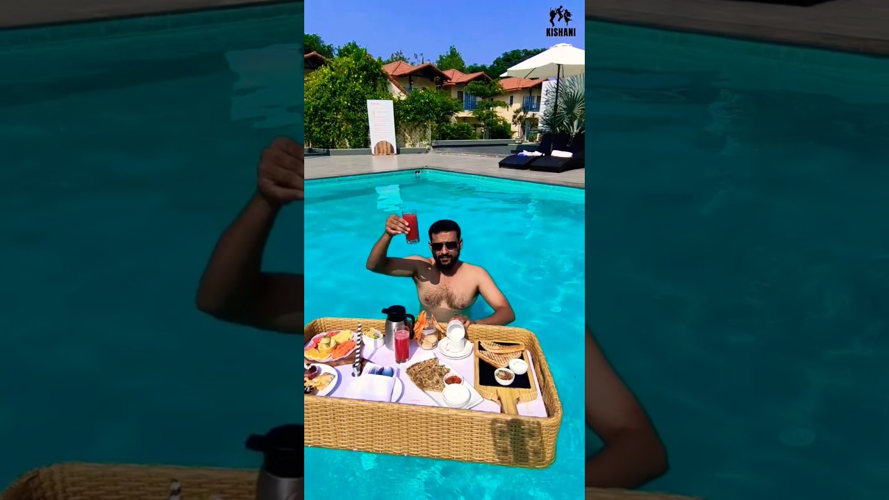 Floating Breakfast I The Fern Wisteria I Dhari I Gujarat I Poolside Breakfast I Family Resort