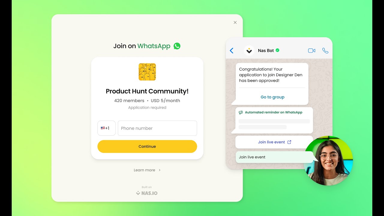 Nas.io для групп WhatsApp