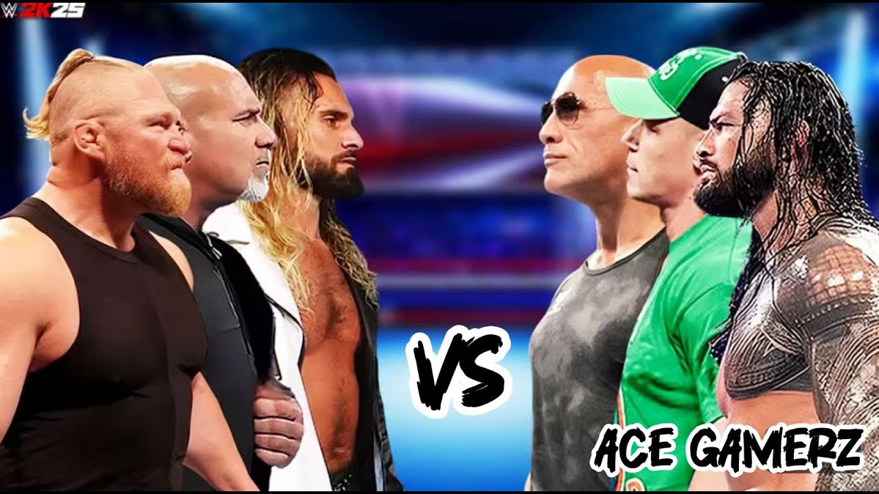 Roman Reigns CM Punk & Big Shaw vs John Cena Brock Lesnar & The Undertaker    Tag Team Match 1