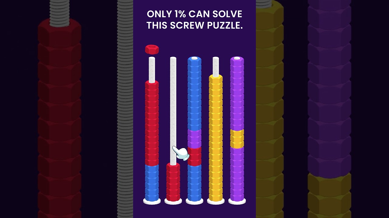 Only 1% Can Solve This Nut Sort Puzzle! 🔩🧠 | Can You Beat It?