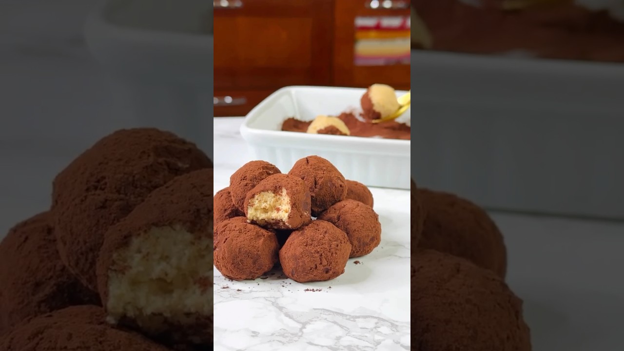 TARTUFINI AL TIRAMIS&Ugrave; #ricette #ricettefacili #ricetteveloci #ricettefacilieveloci