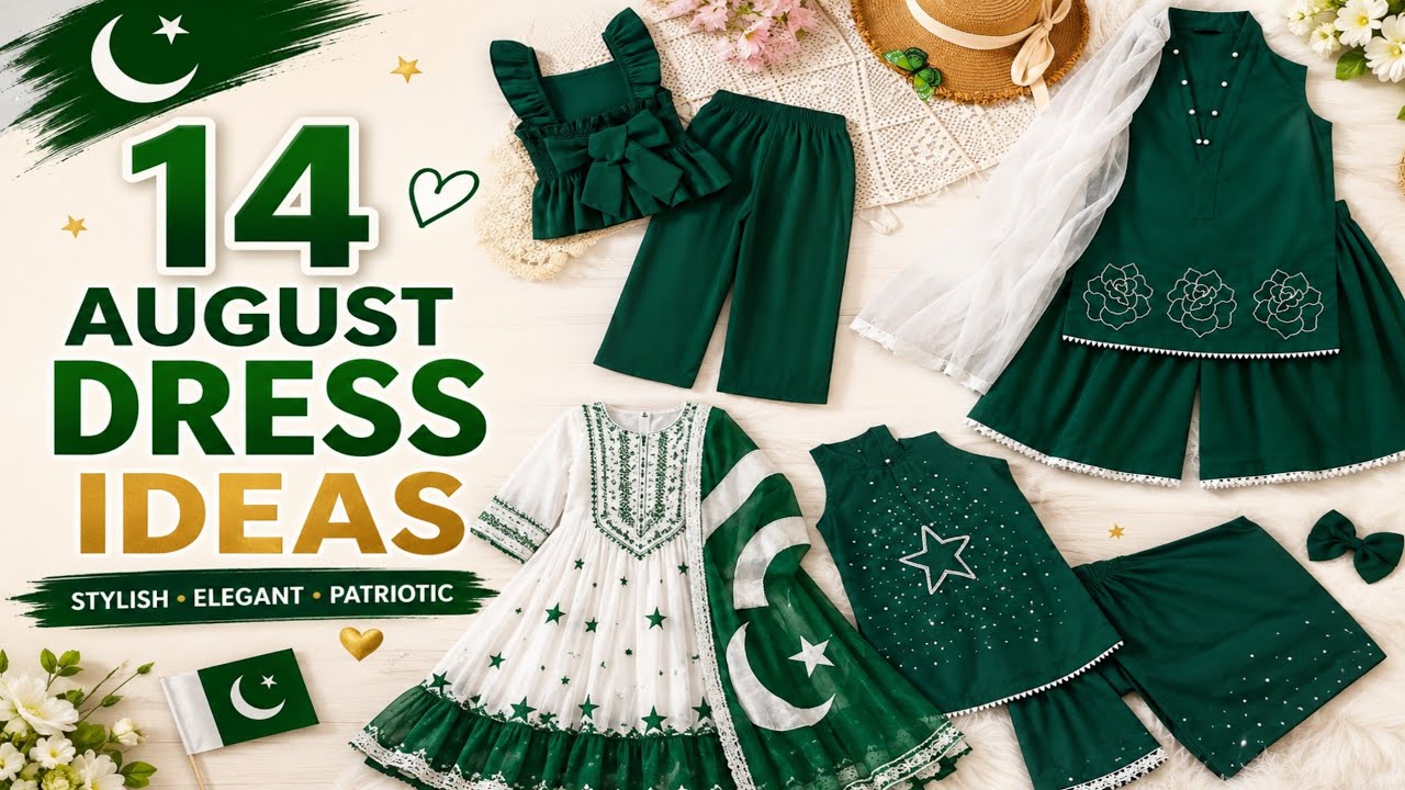 14 August Dress Designs 2026 🇵🇰 | Stylish Pakistan Independence Day Outfits for Girls & Kids