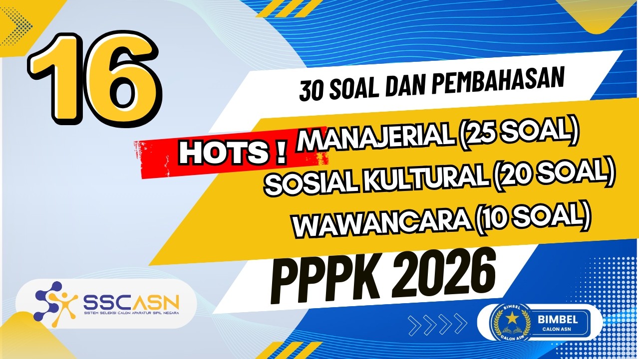 [PART 16] BOCORAN TES PPPK 2026  MANAJERIAL, SOSIO KULTURAL, WAWANCARA 55 SOAL DAN PEMBAHASAN #pppk