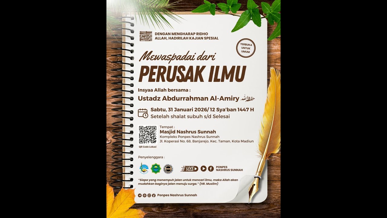 [LIVE] Ustadz Abdurrahman Al-Amiry - MEWASPADAI DARI PERUSAK ILMU