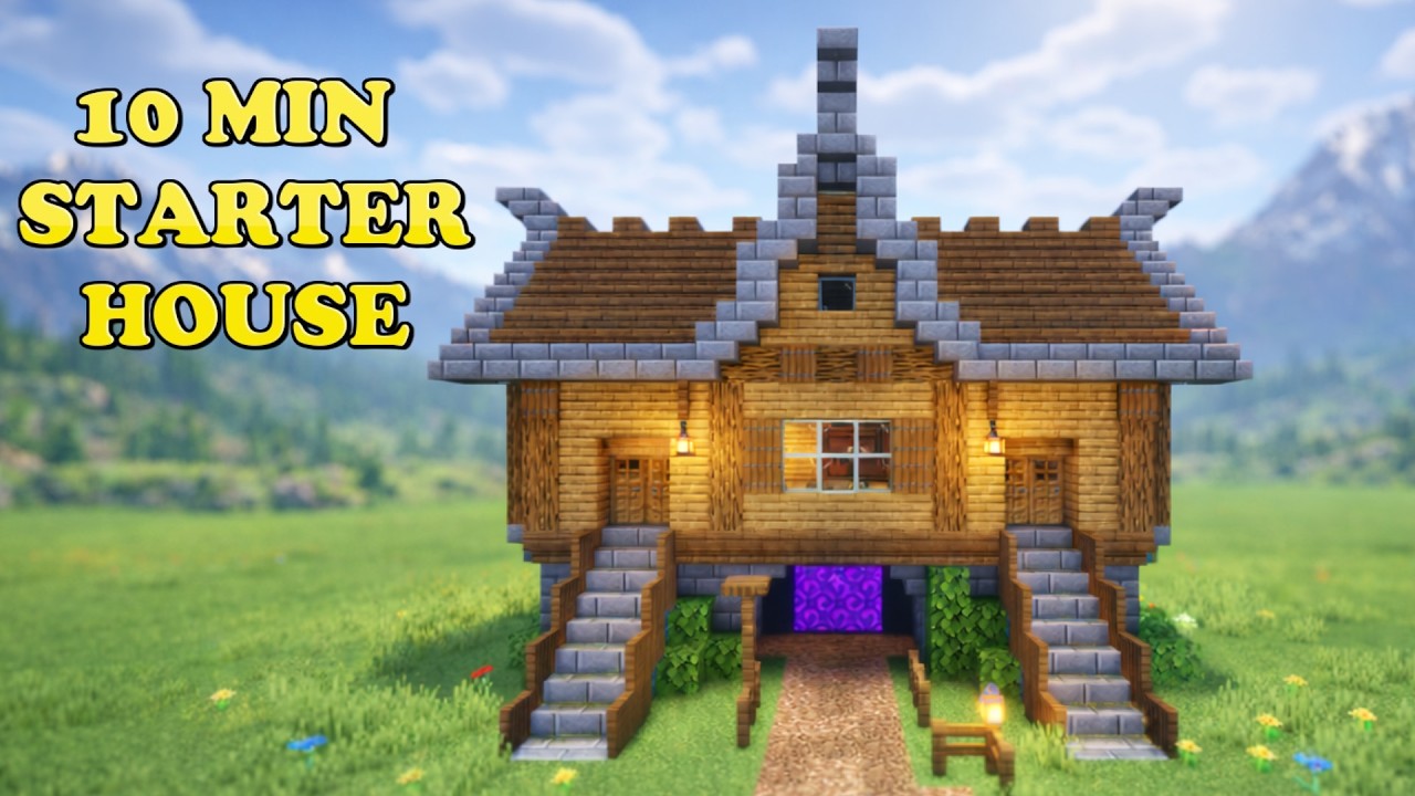 Minecraft Survival House Tutorial (Easy Starter Base) | Java, Bedrock & MCPE 1.21+