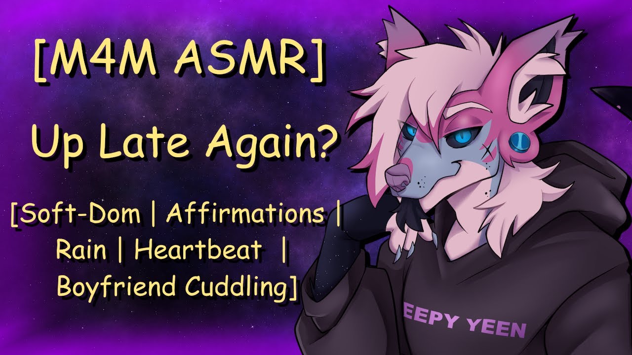 [M4M ASMR] &ldquo;Up Late Again?&rdquo; | Soft-Dom | Affirmations | Rain | Heartbeat| Boyfriend Cuddling