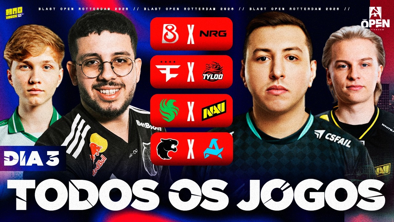 FALCONS X NAVI - BLAST OPEN ROTTERDAM 2026 (DIA 03) - AO VIVO !jogoscs !social !formulario