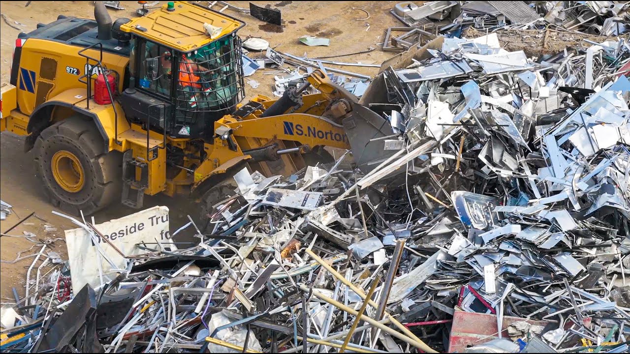 Scrap Metal Recycling in Liverpool UK ♻️  Heavy Equipment & Machinery Sennebogen & Caterpillar 🚜