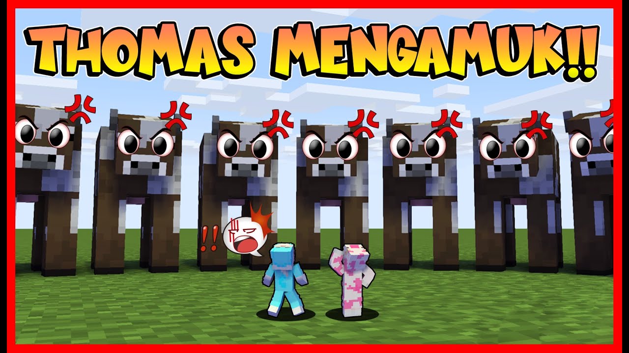 THOMAS MENGAMUK !! ATUN & MOMON KEHILANGAN THOMAS !! Feat @MOMON Minecraft