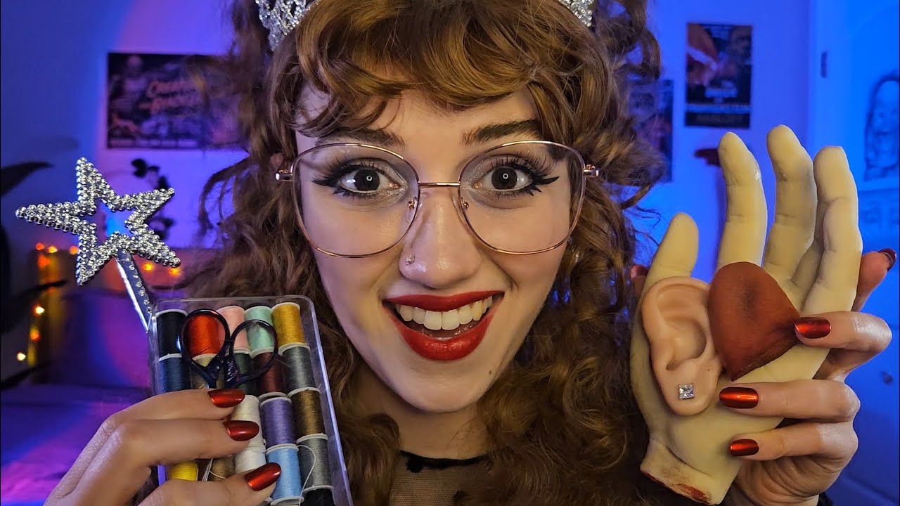 ASMR Lisa Frankenstein Sews You Together 🪡🧵(whispered roleplay, personal attention, face touching)