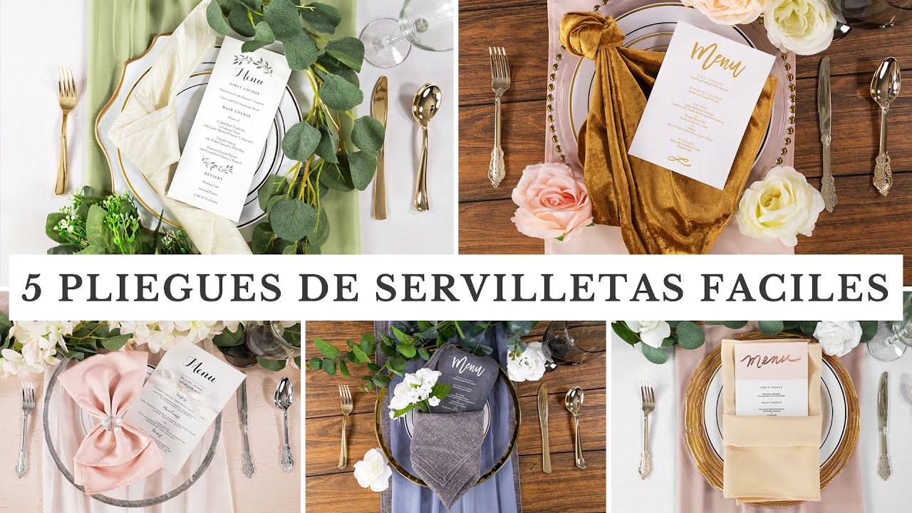 5 Ideas Para Doblados de Servilletas Elegantes (DIY Para Bodas)