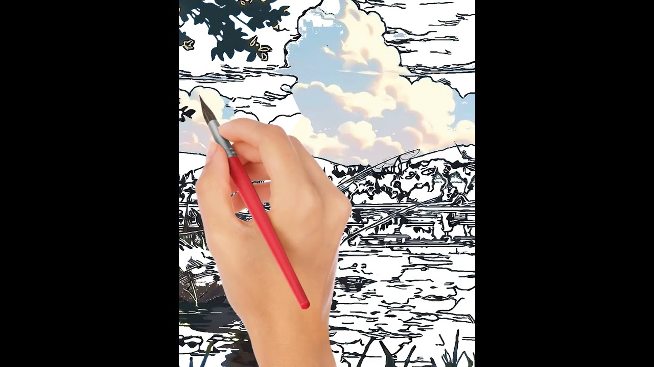 Heartwarming Art: Father and Son Fishing by the Lakeside | Drawing and Painting