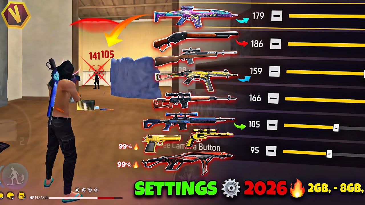 Настройки хедшота в Free Fire 2026 ⚡️ Лучшие настройки чувствительности ⚙️ | Чувствительность + Н...